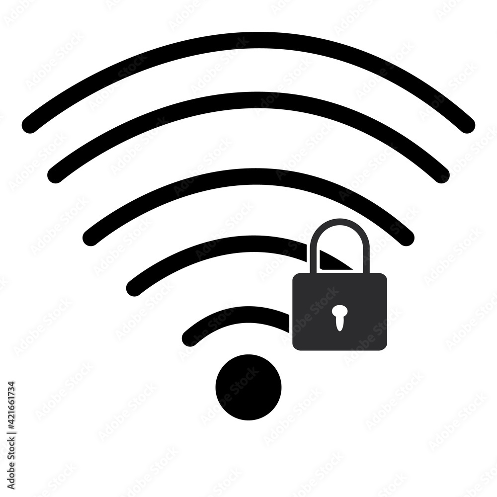 lock wifi icon on white background. password Wi-fi symbol. Wifi security sign. flat style. lock wifi icon on white background. password Wi-fi symbol. Wifi security sign. flat style.