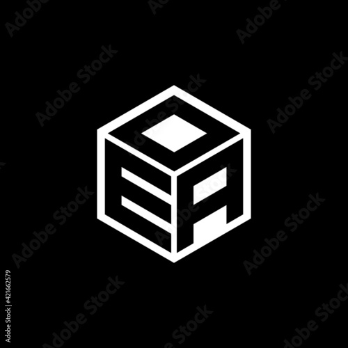 EAD letter logo design with black background in illustrator, cube logo, vector logo, modern alphabet font overlap style. calligraphy designs for logo, Poster, Invitation, etc.
