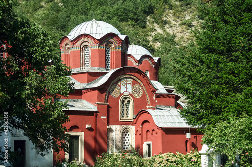 Main church and chapel of the manastir pecka patrijarsija monastery in Decan, Kosovo. It is the main serbian orthodox monasteries and patriarchate in Kosovo a major dispute between serbs and albanians photo