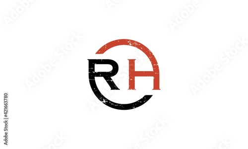 Creative Letter RH Logo Design Icon Logo Concepts, Editable in Vector Format in Black and White Color
