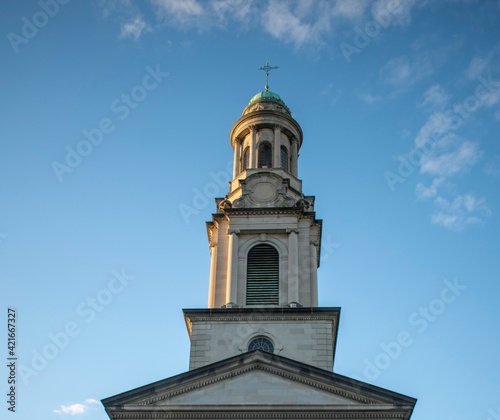 church tower colored set sail champagne