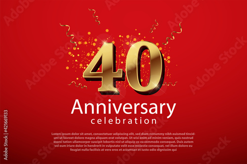 40 years anniversary celebration logo vector template design illustration
