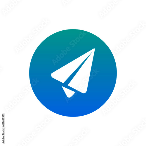 The blue glossy icon on the white message sender icon