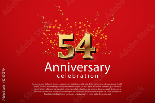 54 years anniversary celebration logo vector template design illustration