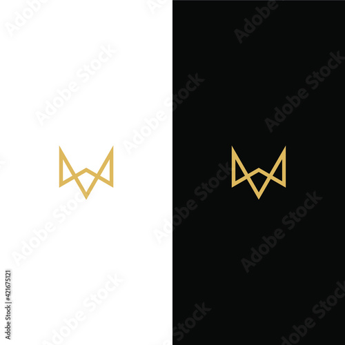 Elegant stylized wolf head logo. A great brand for companies