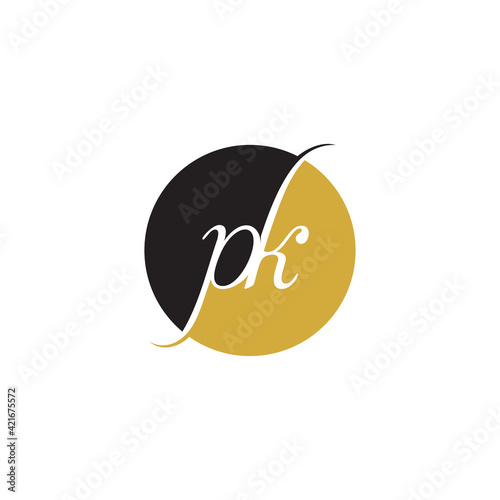 PK Initial handwriting logo vector