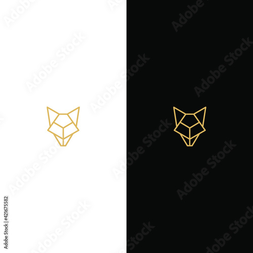Elegant stylized wolf head logo. A great brand for companies