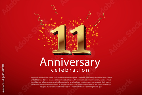 11 years anniversary celebration logo vector template design illustration