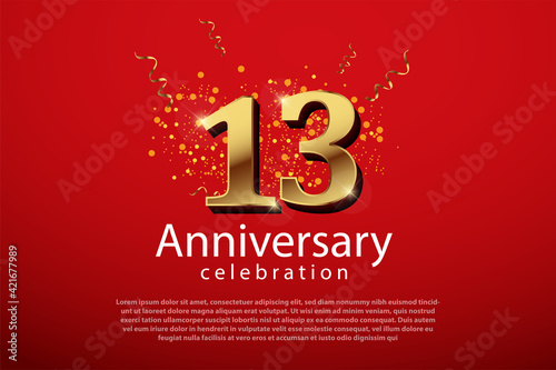 13 years anniversary celebration logo vector template design illustration