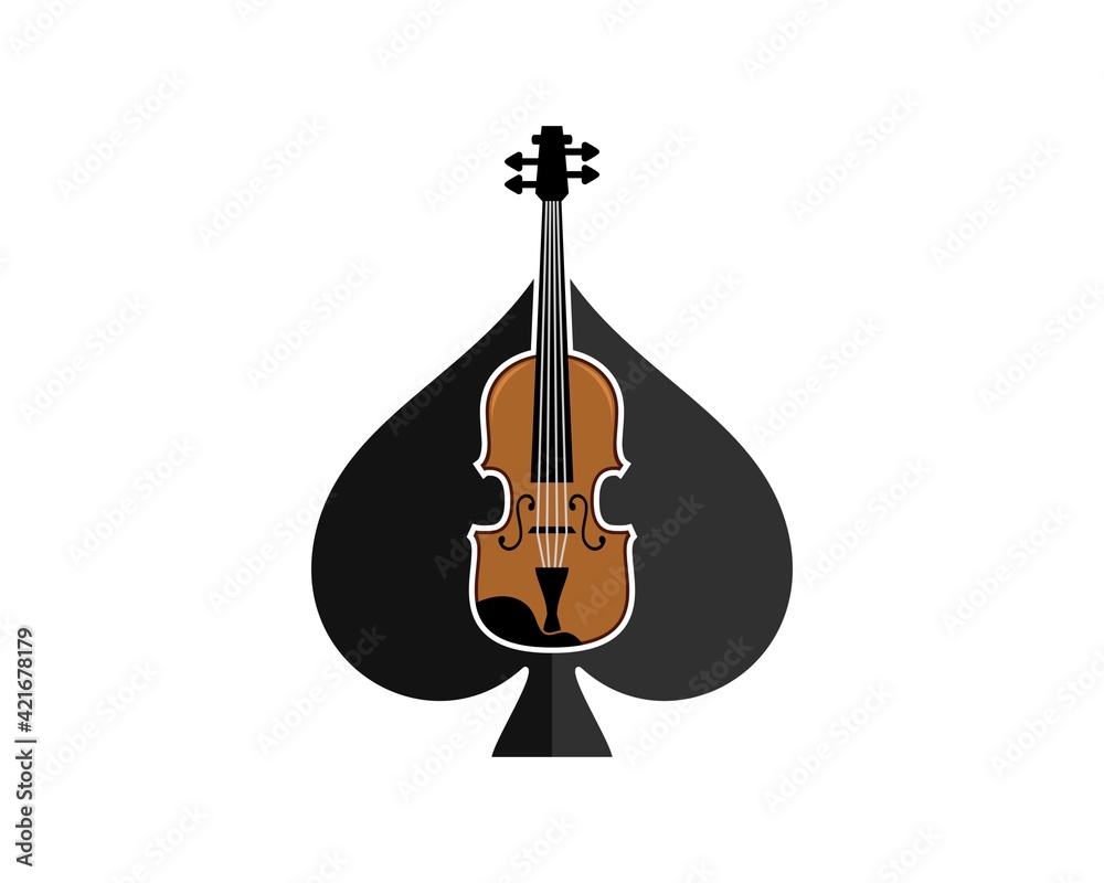 Black spade with musical violin inside