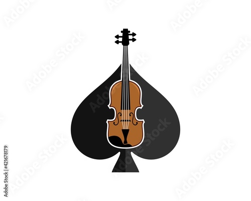 Black spade with musical violin inside