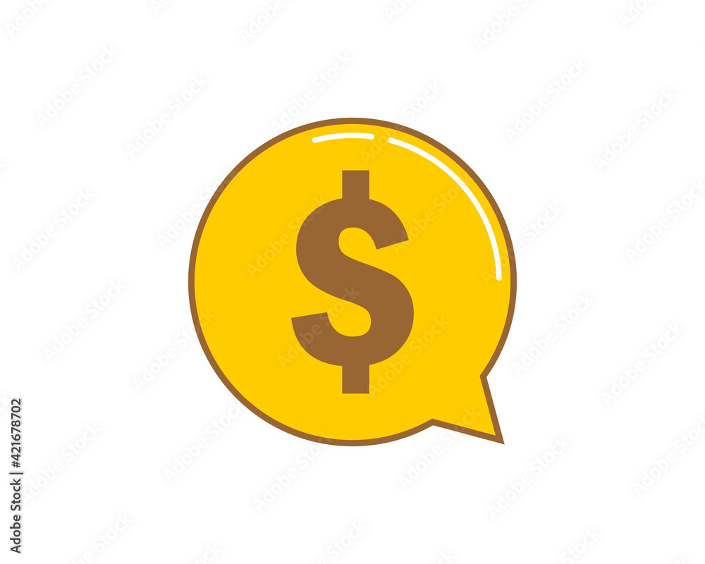 Bubble chat with dollar symbol inside Bubble chat with dollar symbol inside