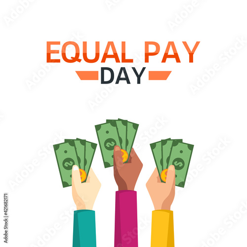 vector graphic of equal pay day good for equal pay day celebration. flat design. flyer design.flat illustration.