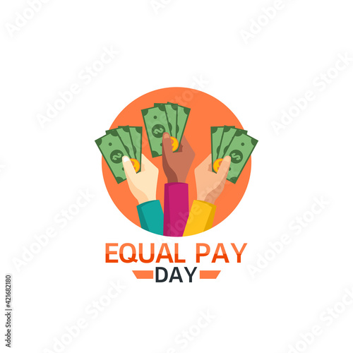 vector graphic of equal pay day good for equal pay day celebration. flat design. flyer design.flat illustration.