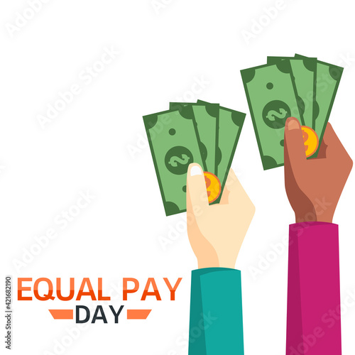 vector graphic of equal pay day good for equal pay day celebration. flat design. flyer design.flat illustration.