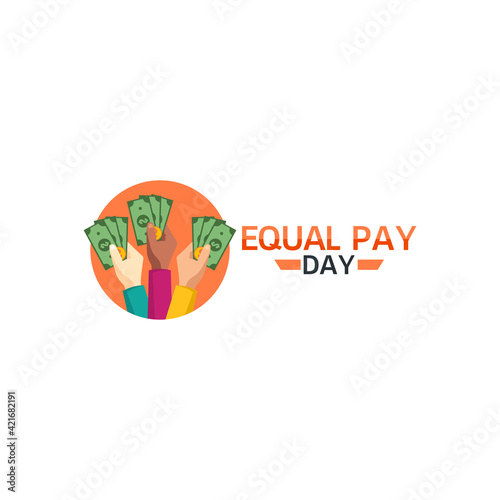 vector graphic of equal pay day good for equal pay day celebration. flat design. flyer design.flat illustration.