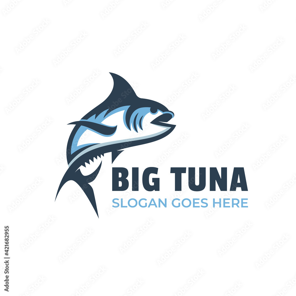 big tuna fish logo emblem label seafood vector, modern logo tuna fishing symbol design big tuna fish logo emblem label seafood vector, modern logo tuna fishing symbol design
