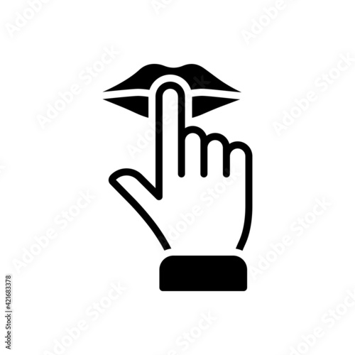 Black solid icon for quiet