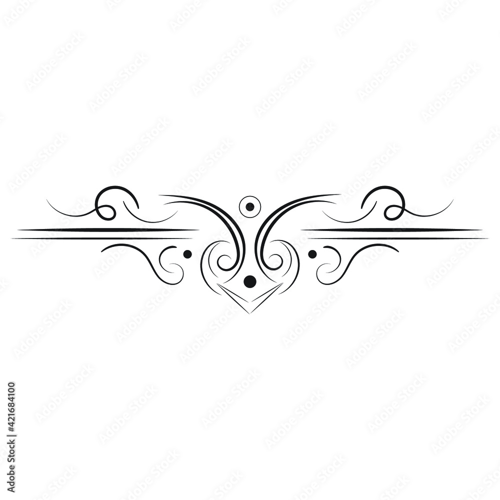 Outline floral pattern. Ornamental border for ribbons, fabric, wrapping, wallpaper, tape. Decorative design element for background and cover. Artwork.