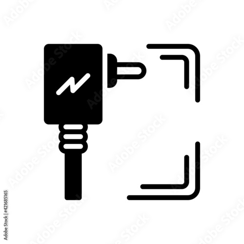 Black solid icon for adapter