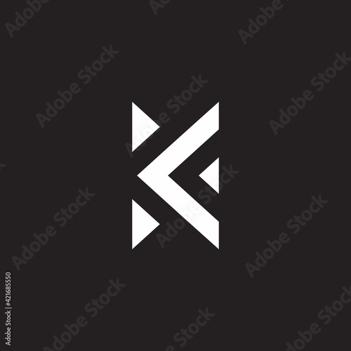 letter k abstract geometric triangle line logo vector photo