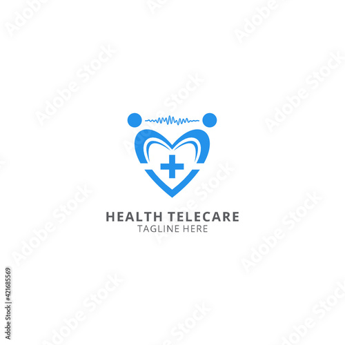 Health telecare medical logo design