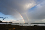 Double rainbow over the sea
