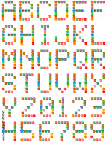 Alphabet palets translucides  chiffres et lettres