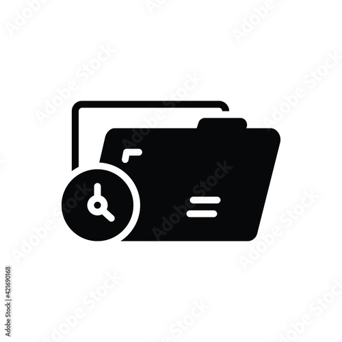 Black solid icon for temporary