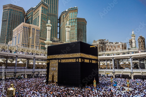 Kaaba the center of Islam's most important mosque, the Masjid al-Haram in Mecca, Saudi Arabia