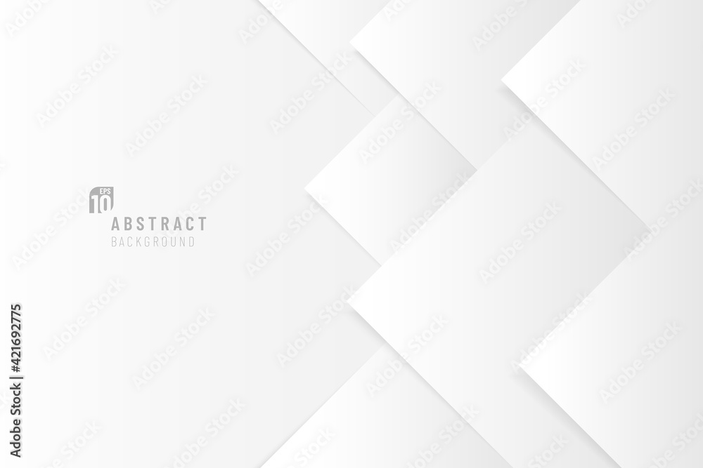 Abstract gradient grey and white paper cut style background with copy space. Modern futuristic design. You can use for cover template, poster, banner web, flyer, Print ad. Vector illustration