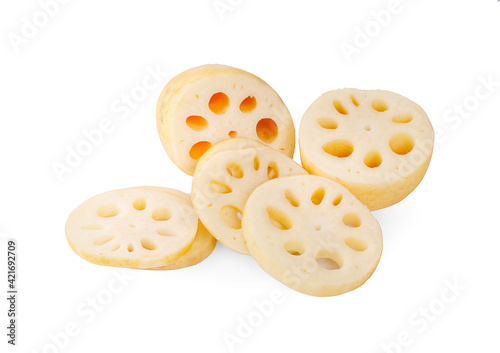 Lotus root an isolated on the white background
