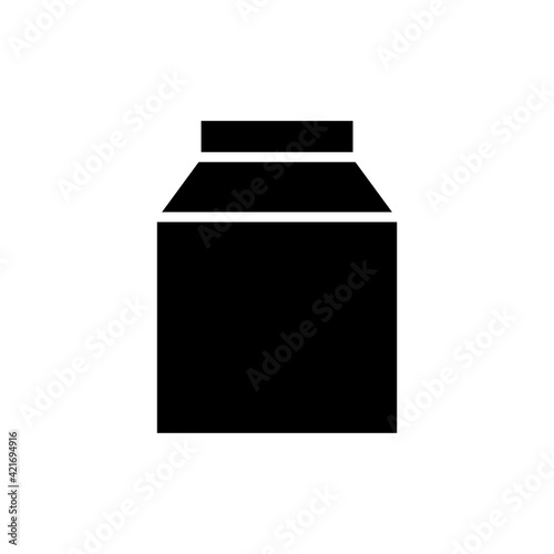 Milk box icon. Editable stroke. Design template vector