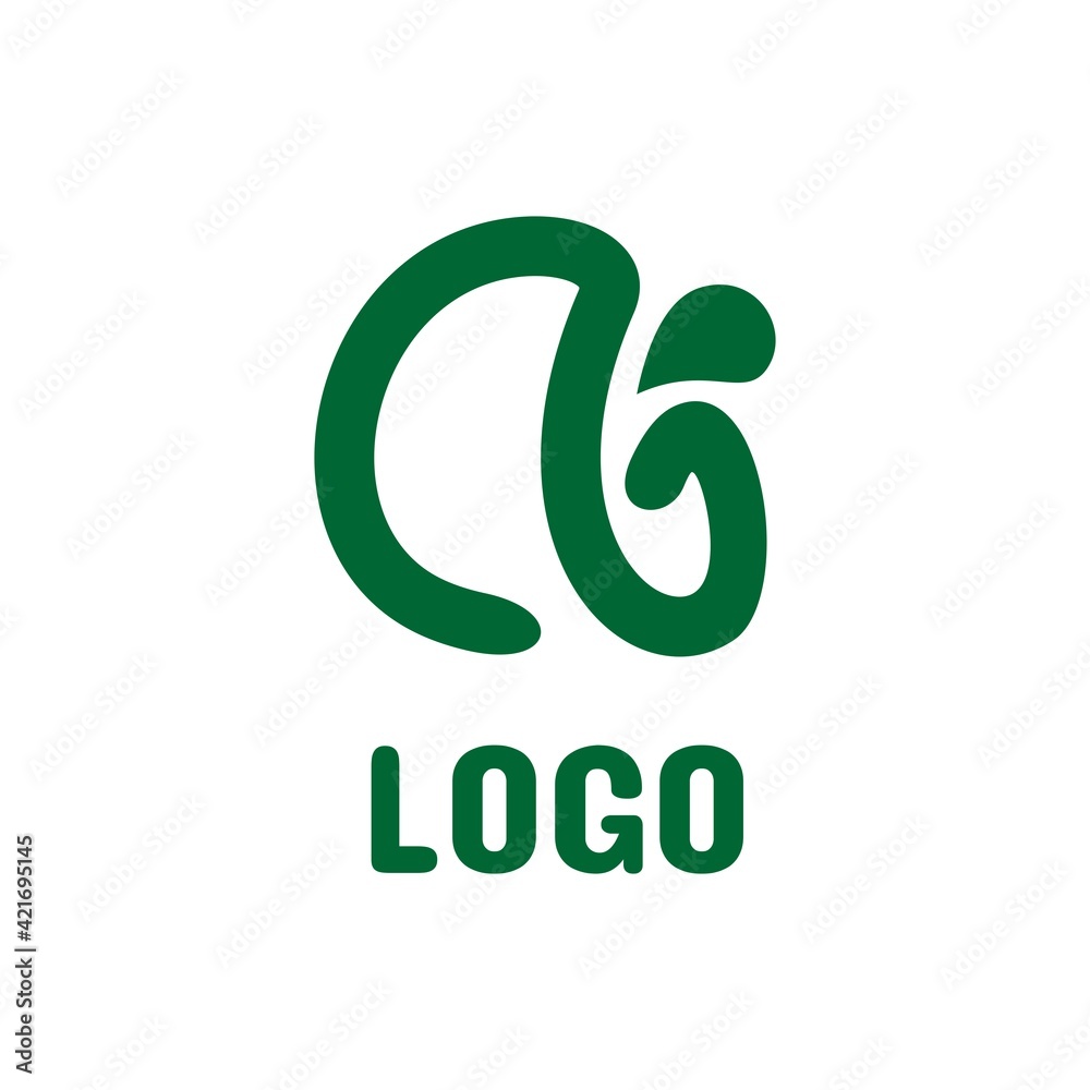 green logo line art abstract modern design style vector illustration green logo line art abstract modern design style vector illustration
