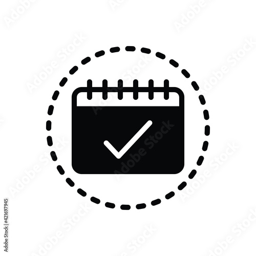 Black solid icon for appointment