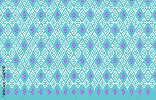 Fabric pattern design.thai silk fabric pattern background use for Wallpaper,Tablecloths, Shirts, Blankets and other textile products.Vector illustration eps10
