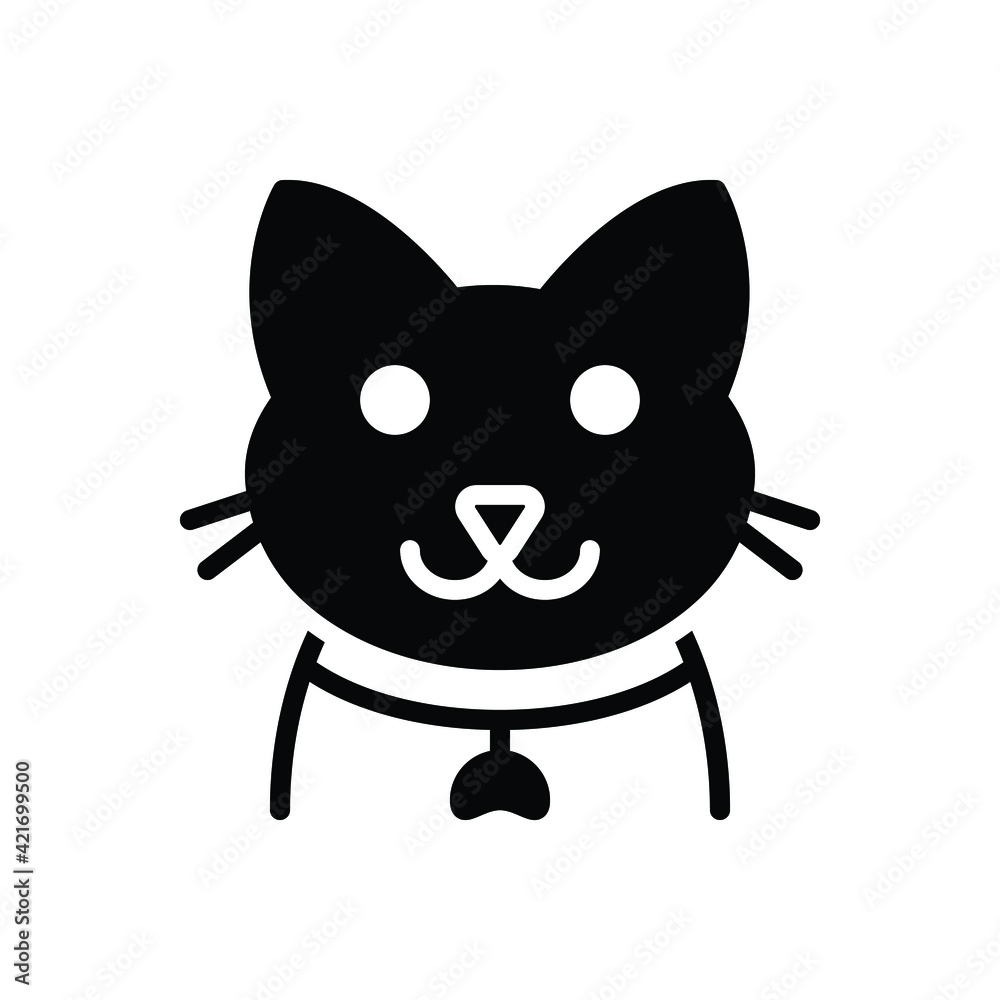 Black solid icon for cats