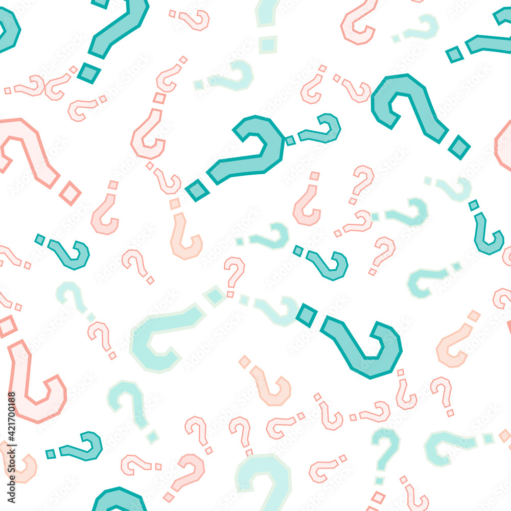 Quiz seamless pattern. Question marks, doubt, faq Quiz seamless pattern. Question marks, doubt, faq