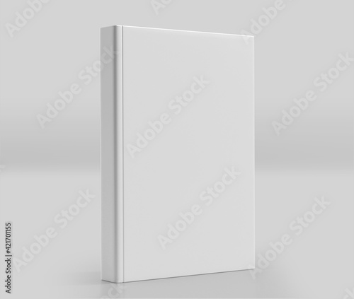 White Hard Cover Book Mockup,  Magazine, Book, Booklet, Brochure, 3D Rendered on light gray background  © Pixelica21