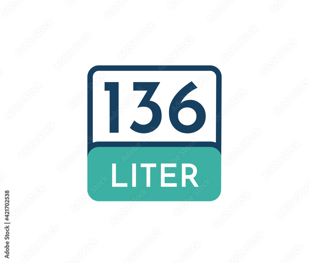 136 liters icon vector illustration 136 liters icon vector illustration