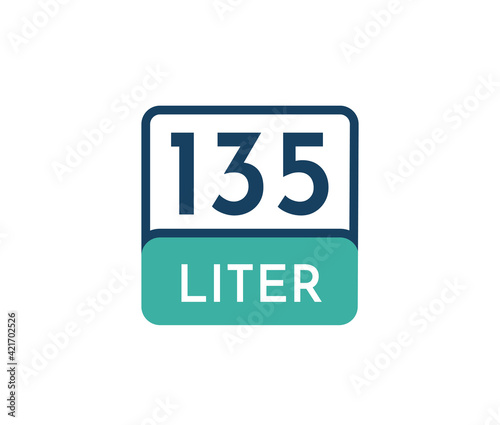 135 liters icon vector illustration