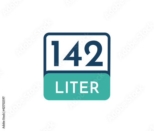 142 liters icon vector illustration