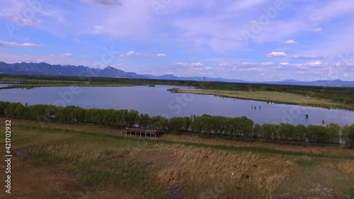 Aerial photos of Yeyahu Wetland Park in summer
