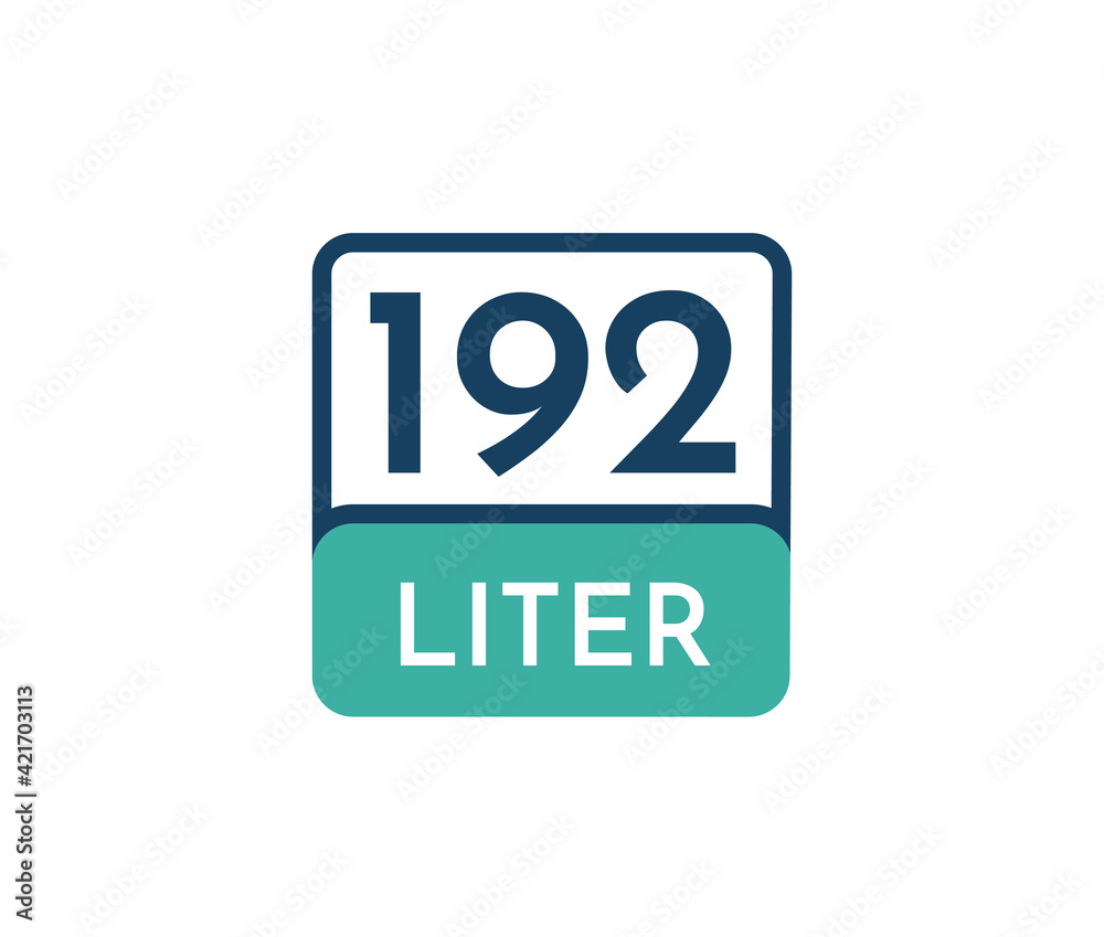 192 liters icon vector illustration 192 liters icon vector illustration