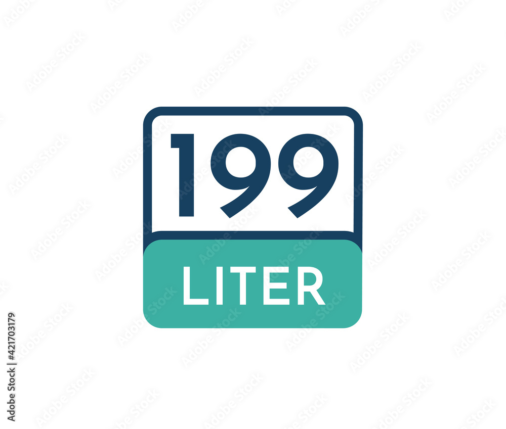 199 liters icon vector illustration 199 liters icon vector illustration