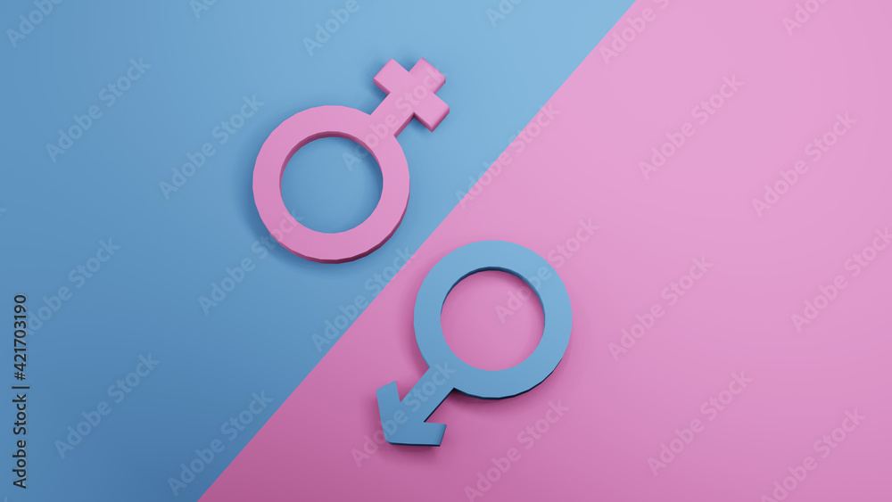 Female Male Gender Symbol 3d Rendering Stock Illustration Adobe Stock
