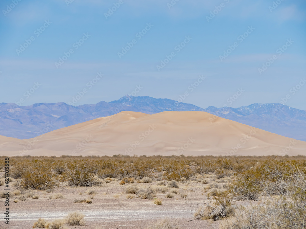 Sunny view of the Amargosa Sand Dunes in a hot day Sunny view of the Amargosa Sand Dunes in a hot day