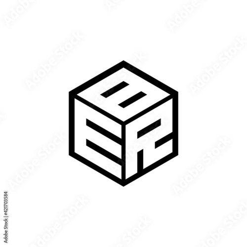 ERB letter logo design with white background in illustrator, cube logo, vector logo, modern alphabet font overlap style. calligraphy designs for logo, Poster, Invitation, etc.	