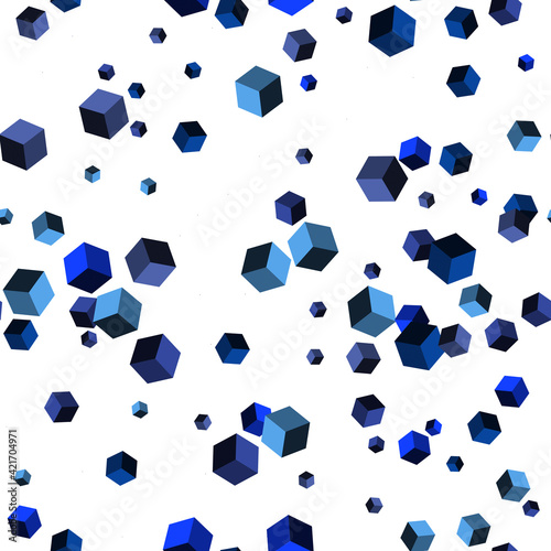 Continuous pattern cube For ideas about blockchain, 3d render illustration