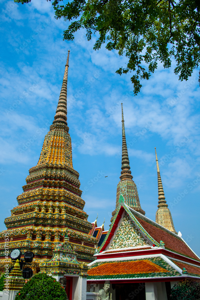 BANGKOK, THAILAND - January 19,2019: View of Royal Grand Palace in Bangkok. Royal Grand Palace is famous destination in Bangkok. BANGKOK, THAILAND - January 19,2019: View of Royal Grand Palace in Bangkok. Royal Grand Palace is famous destination in Bangkok.